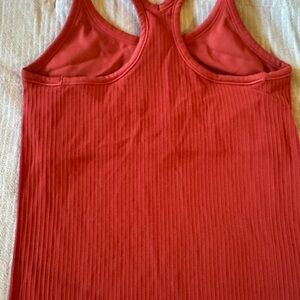 Ribbed Racerback Tank Top - Red